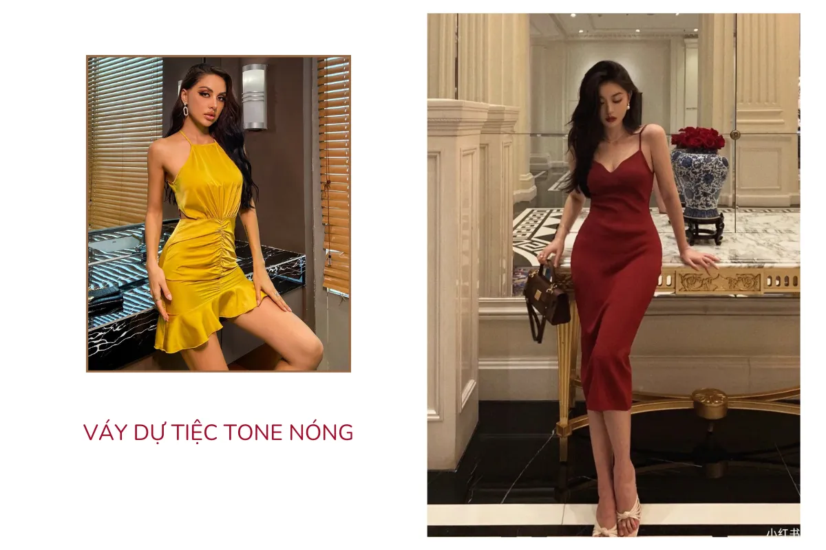 Váy dự tiệc tone nóng